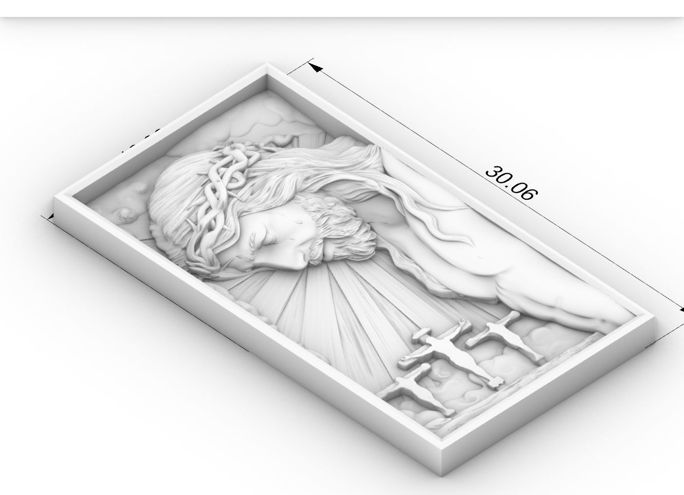 Crucified Jesus Pendant Bas-Relief 3D print model 3D print model_13