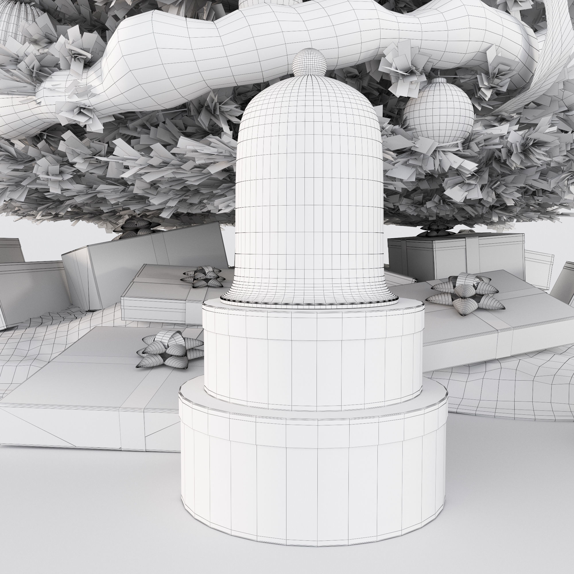 Set of Christmas tree and decorative elements 3D model_29