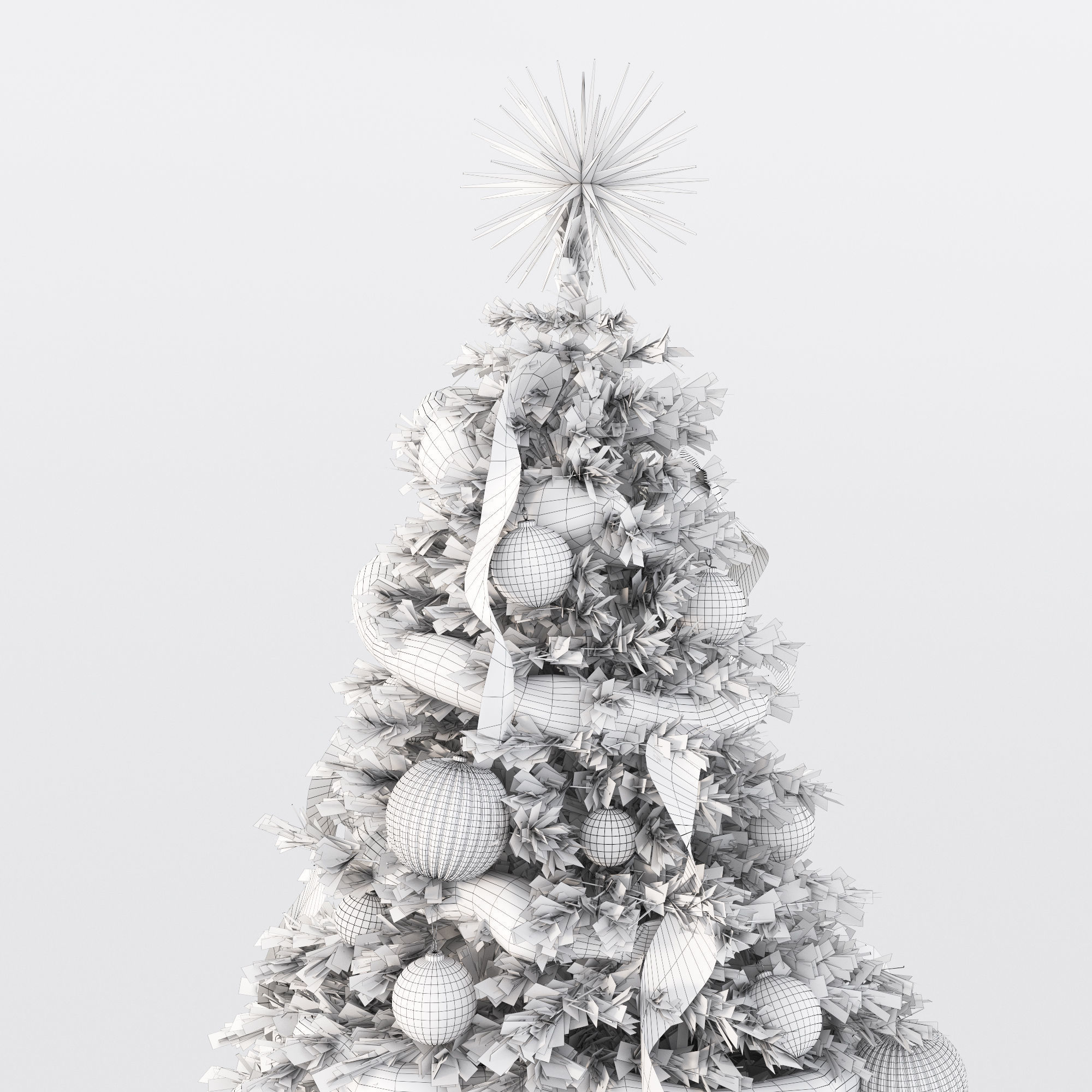 Set of Christmas tree and decorative elements 3D model_28