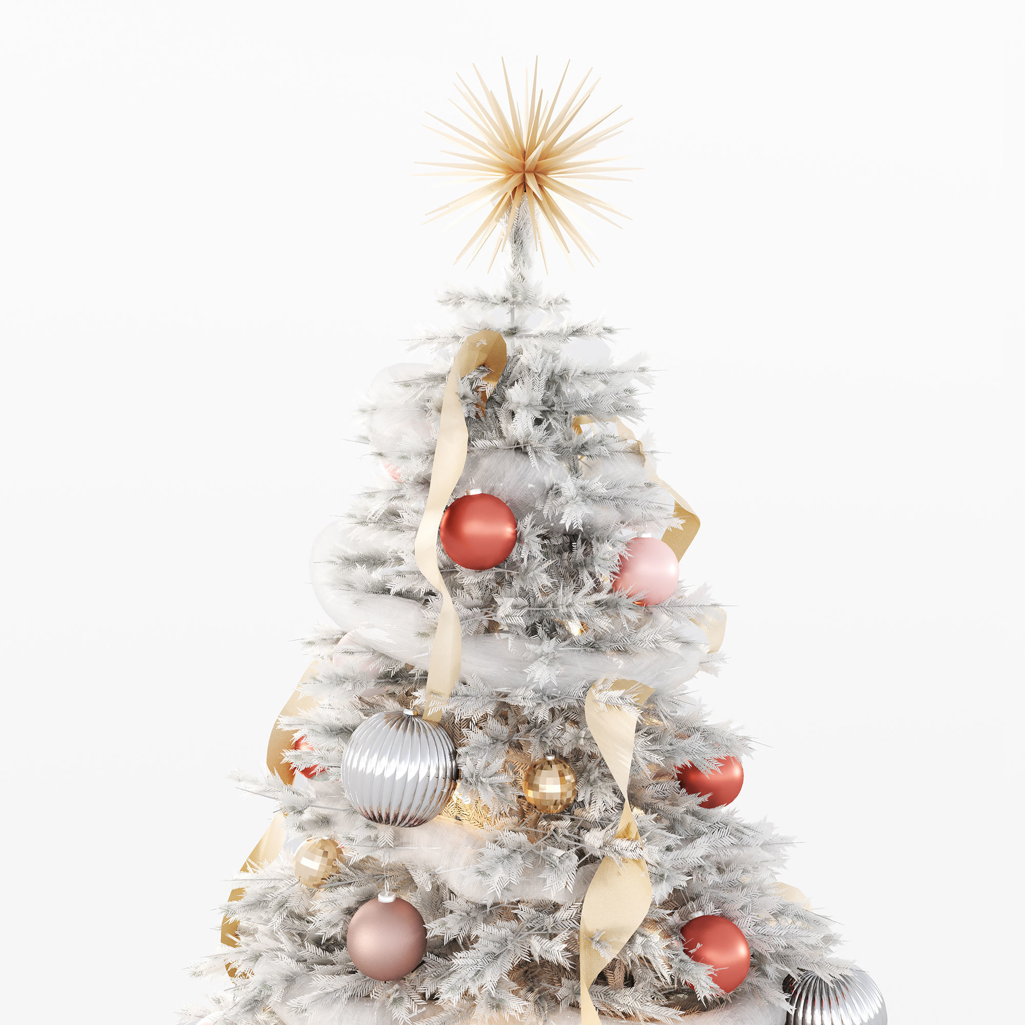 Set of Christmas tree and decorative elements 3D model_15