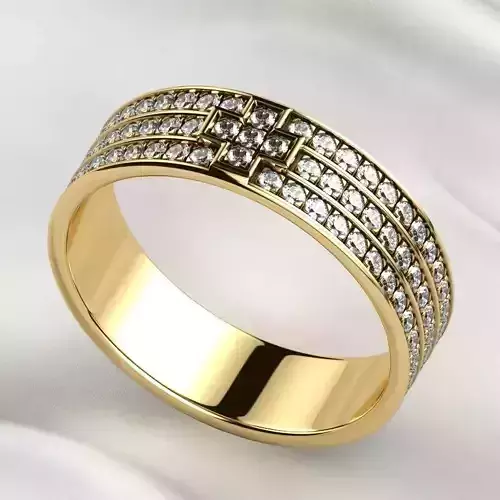 Pave Gems Elegant Gold Ring