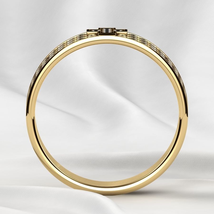 Pave Gems Elegant Gold Ring 3D print model_15