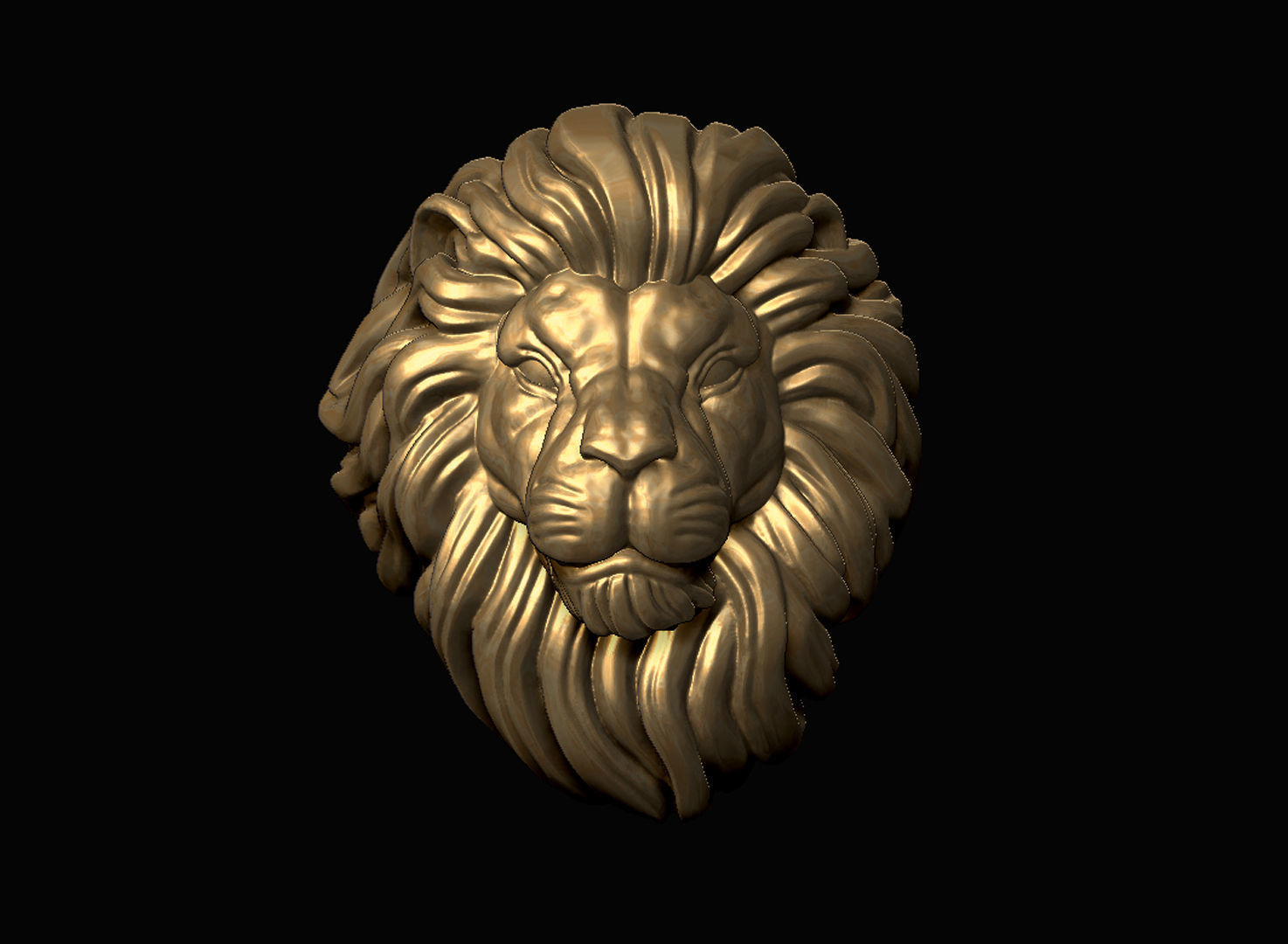 Lion Head Ring 3D print model_3