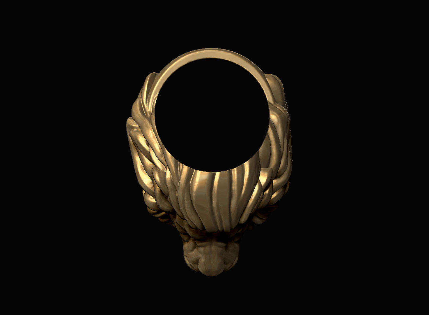 Lion Head Ring 3D print model_4