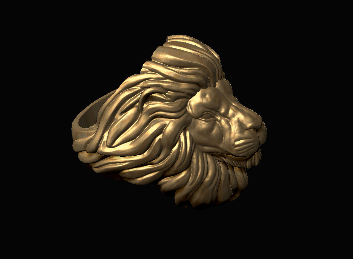 Lion Head Ring 3D print model_6