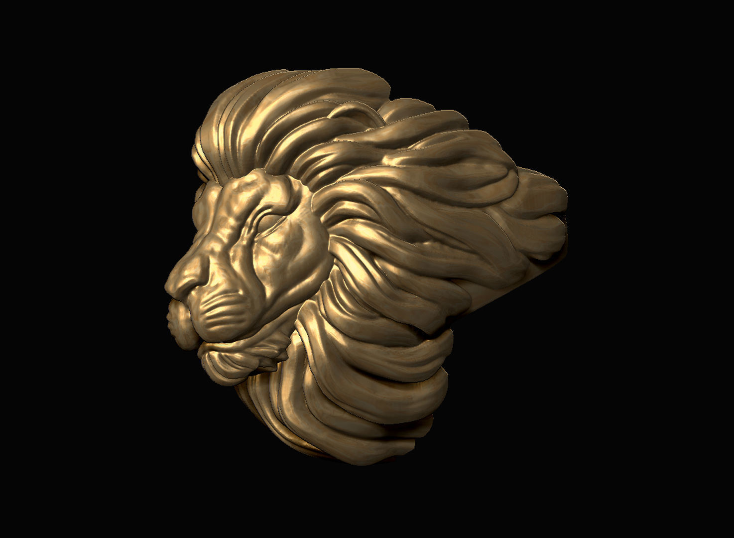 Lion Head Ring 3D print model_7
