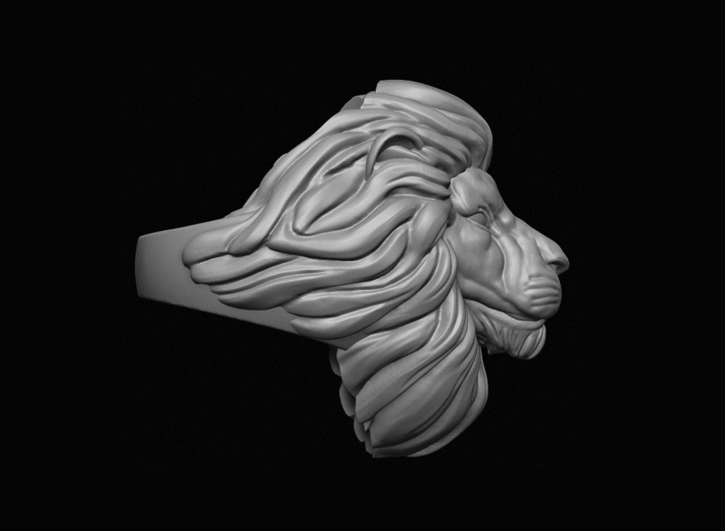Lion Head Ring 3D print model_8