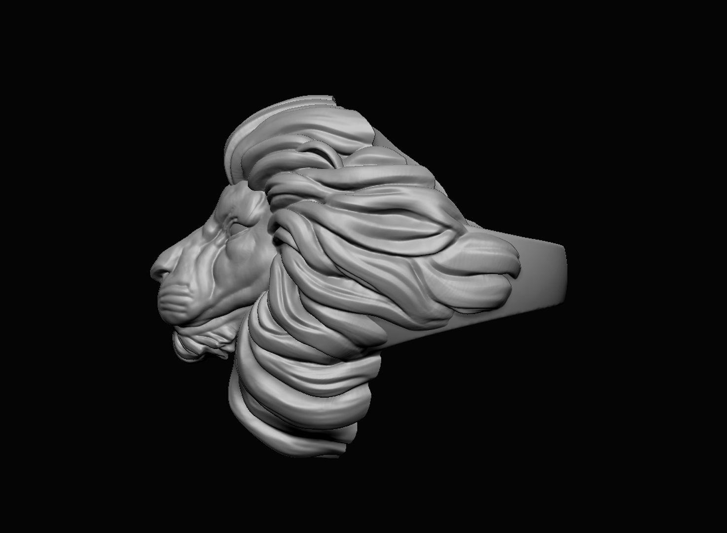 Lion Head Ring 3D print model_9