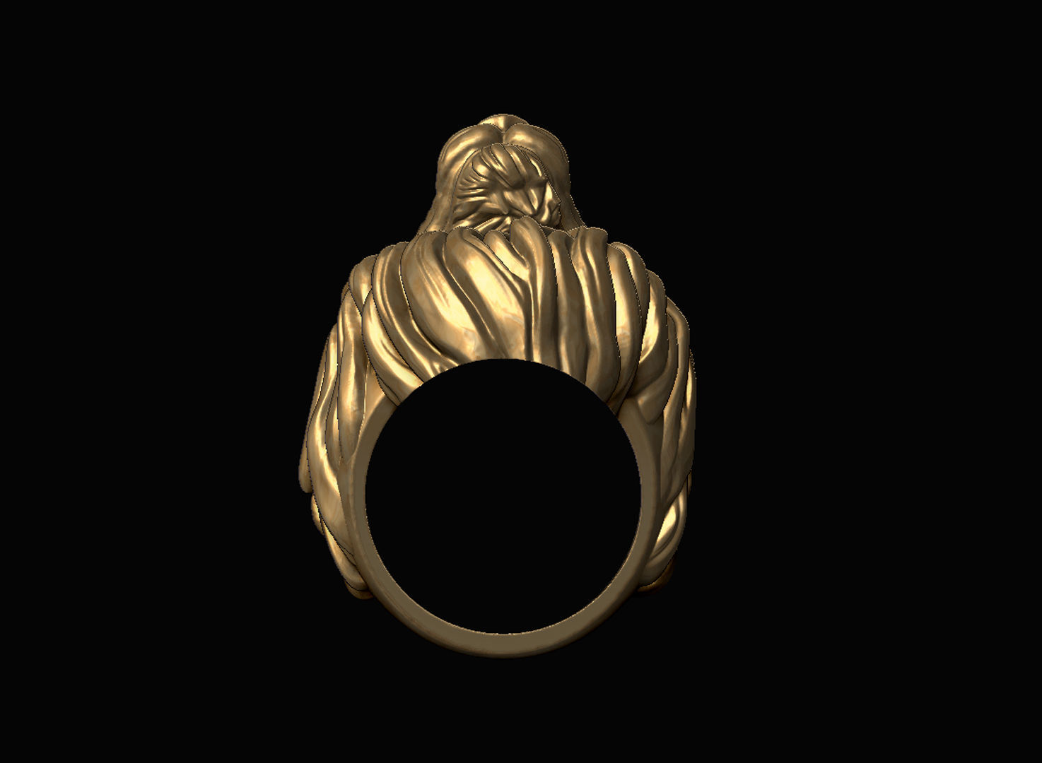 Lion Head Ring 3D print model_5
