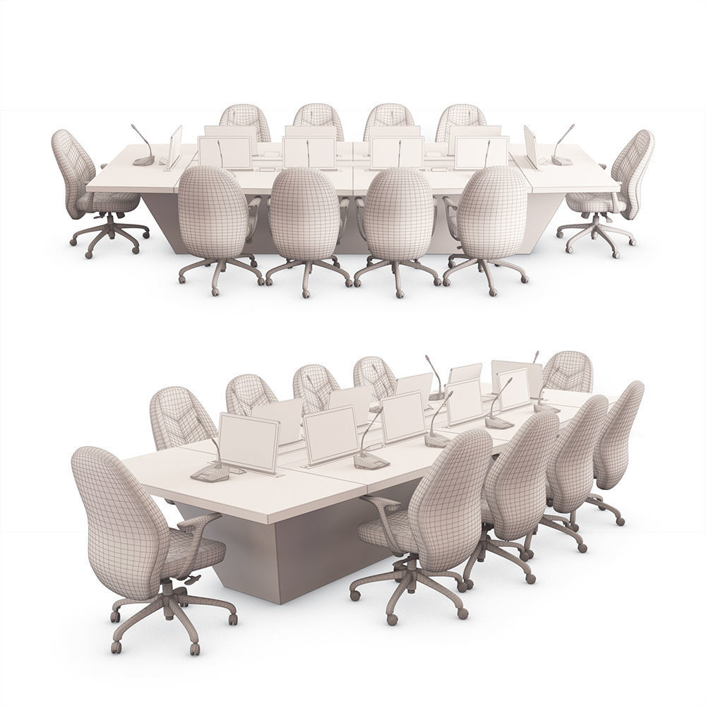 Conference Set 01 3D model_4