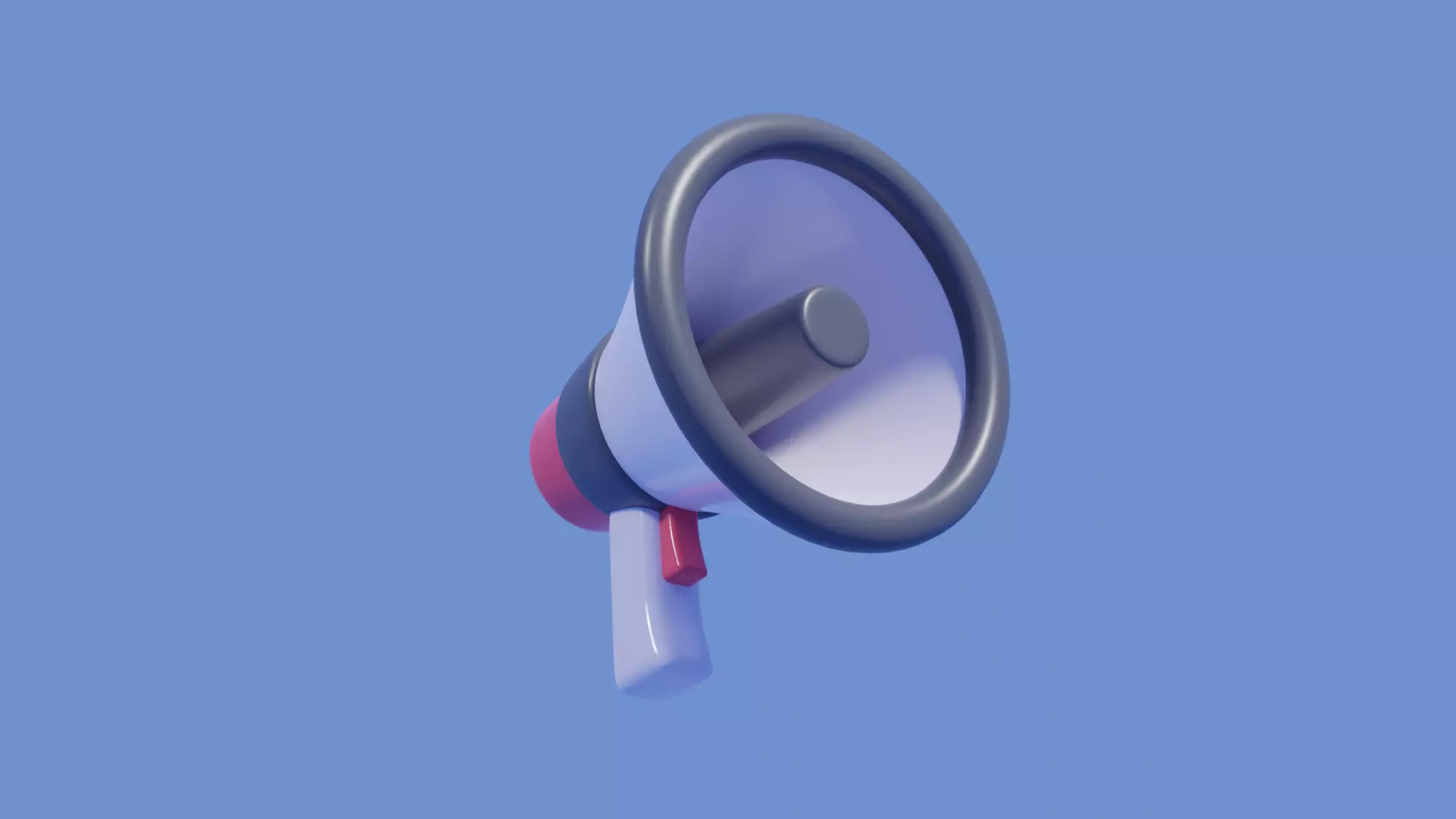 Cartoon Megaphone microphone  speaker  Low-poly 3D model_0