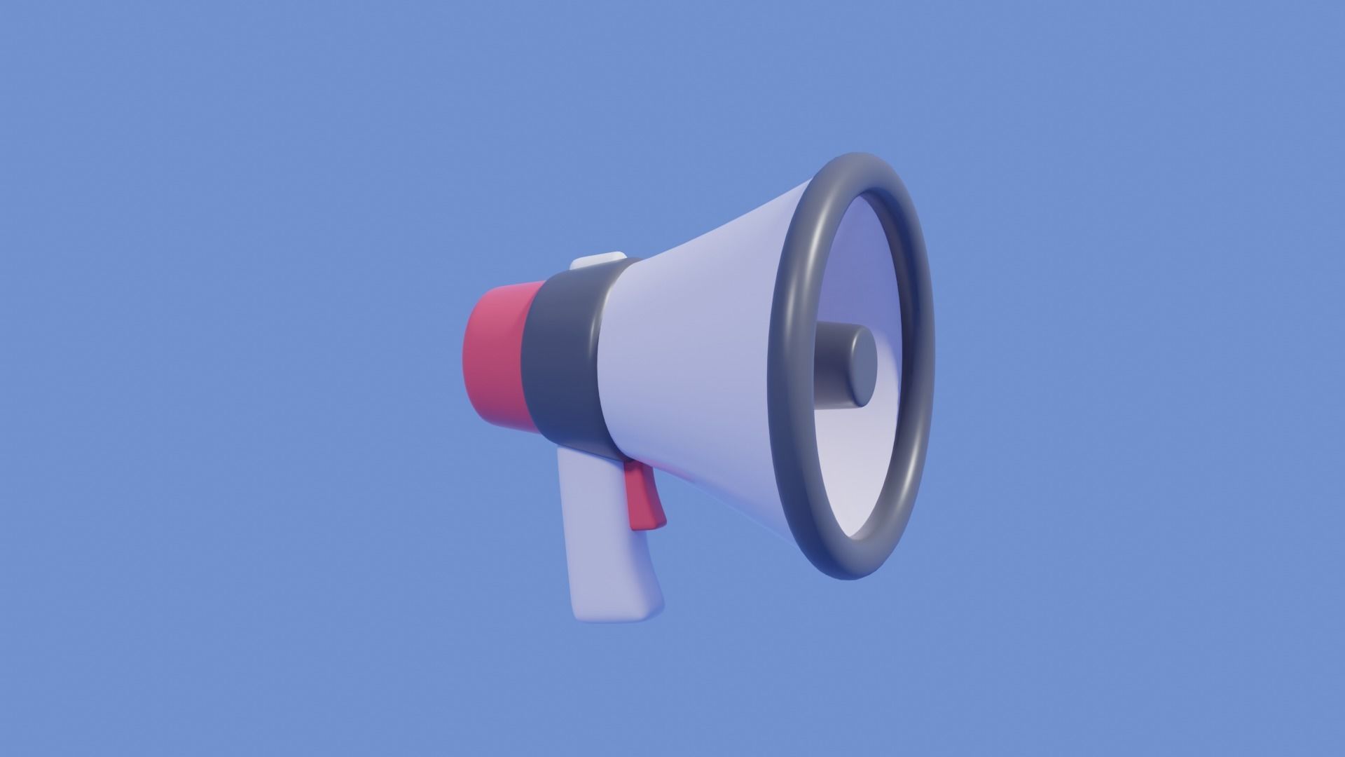 Cartoon Megaphone microphone  speaker  Low-poly 3D model_5