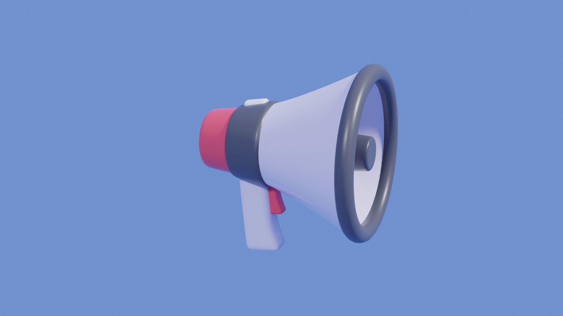 Cartoon Megaphone microphone  speaker  Low-poly 3D model_1