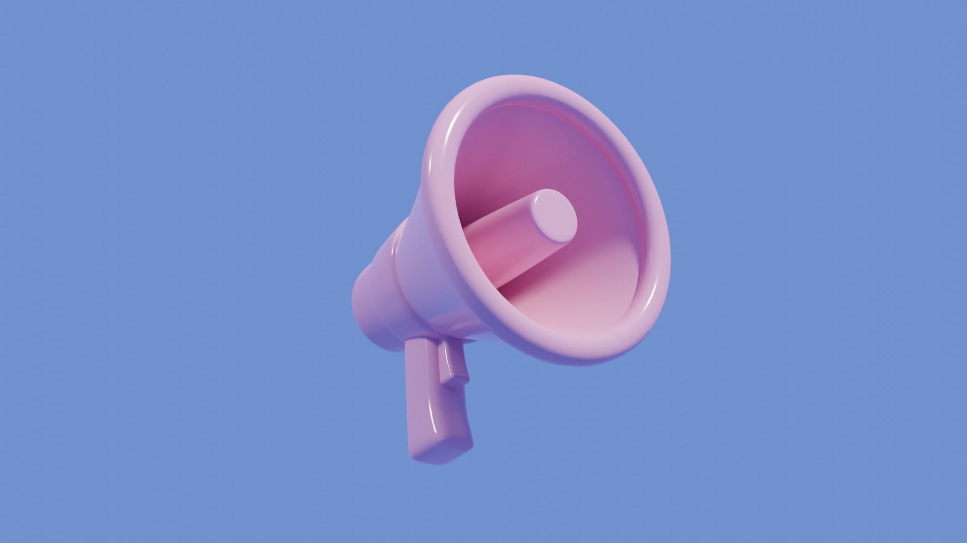 Cartoon Megaphone microphone  speaker  Low-poly 3D model_3