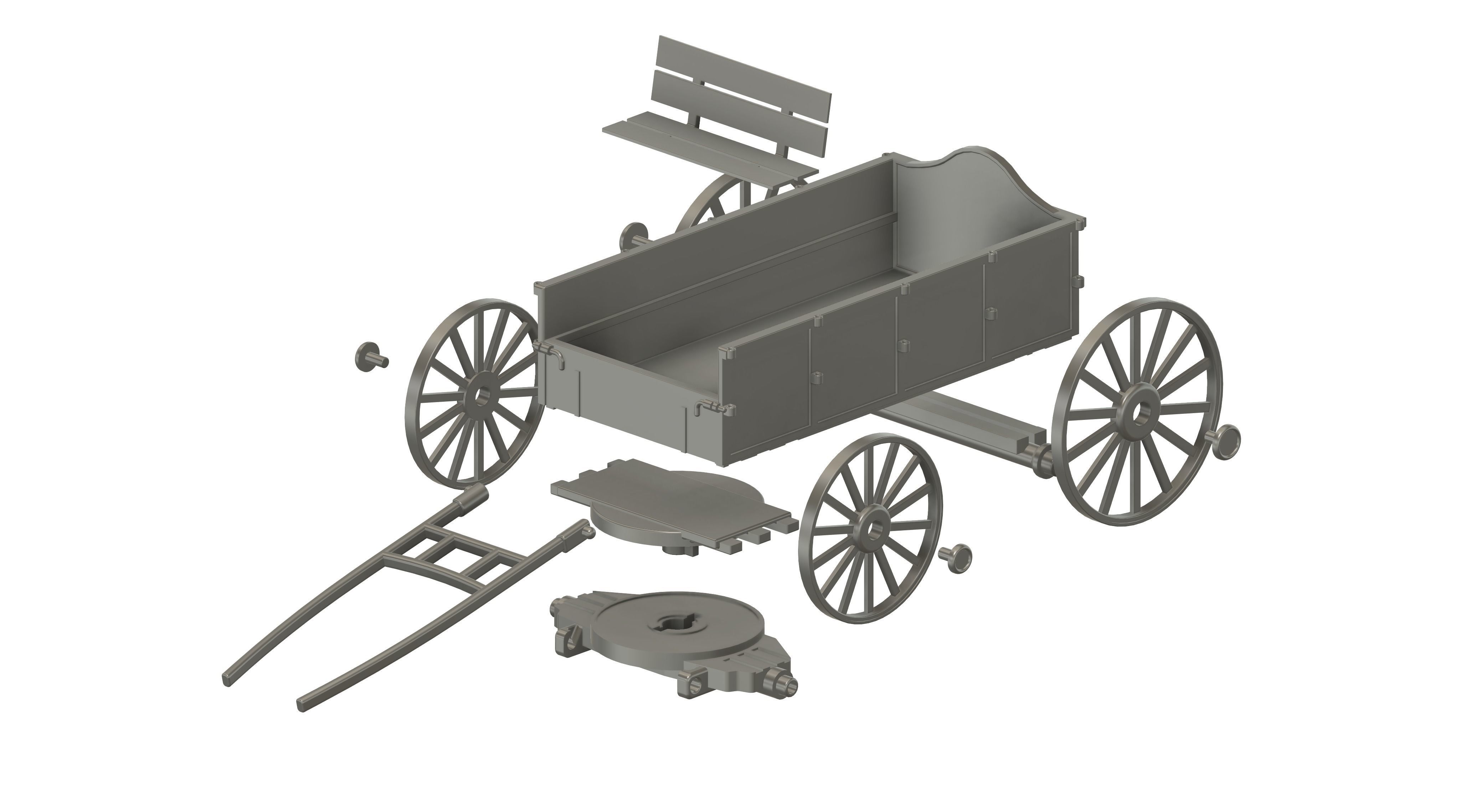 Prairie Wagon STL for resin 3d-printing 3D print model_3