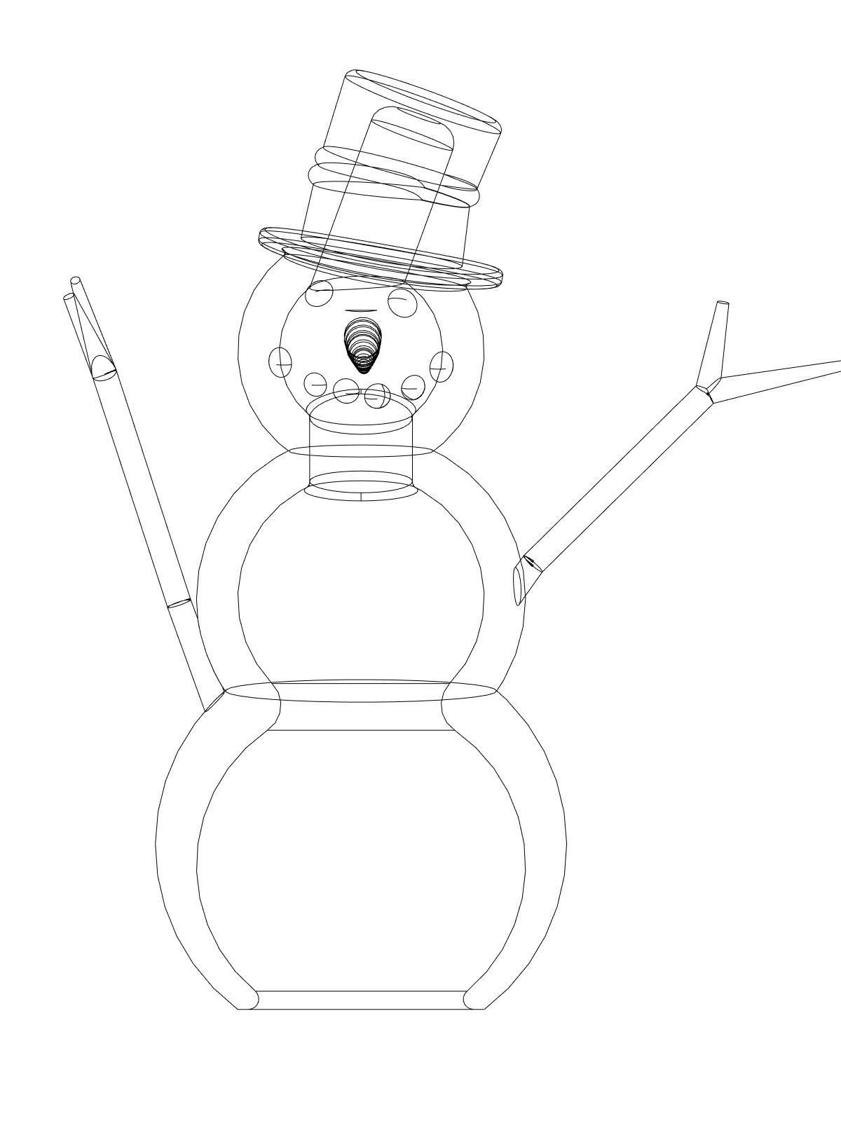 Snowman for resin 3d-printing Free 3D print model_5
