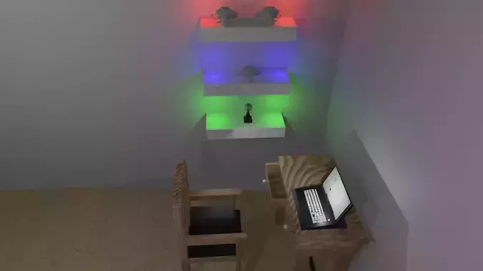Laptop setup Low-poly 3D model