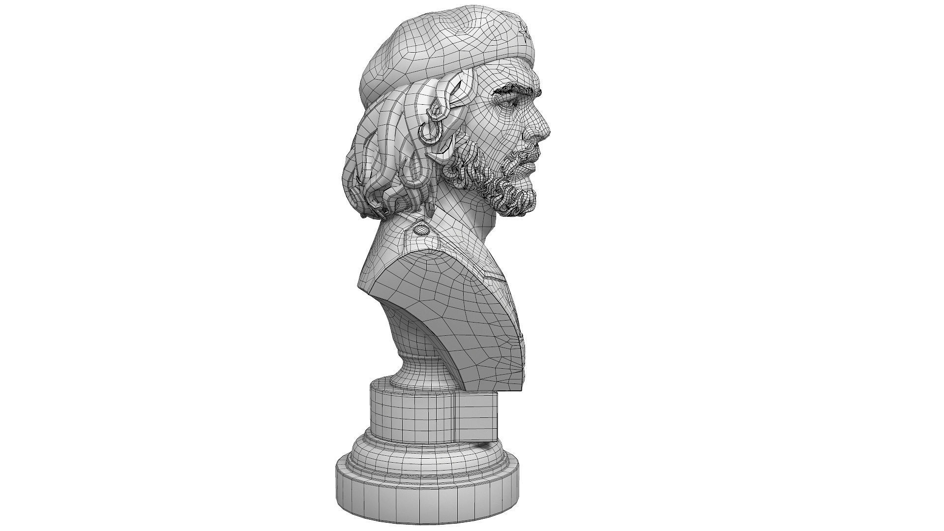 Che Guevara Low-poly 3D model_7
