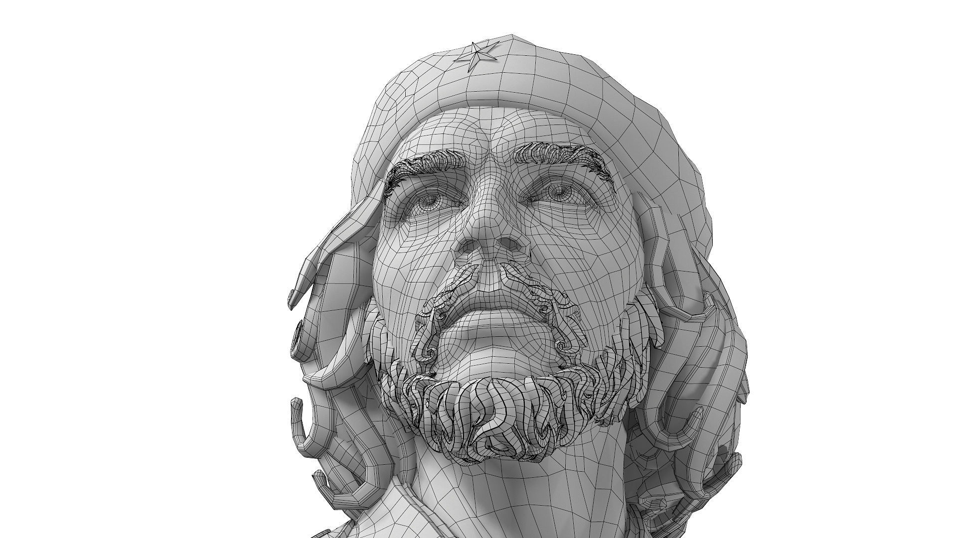 Che Guevara Low-poly 3D model_8