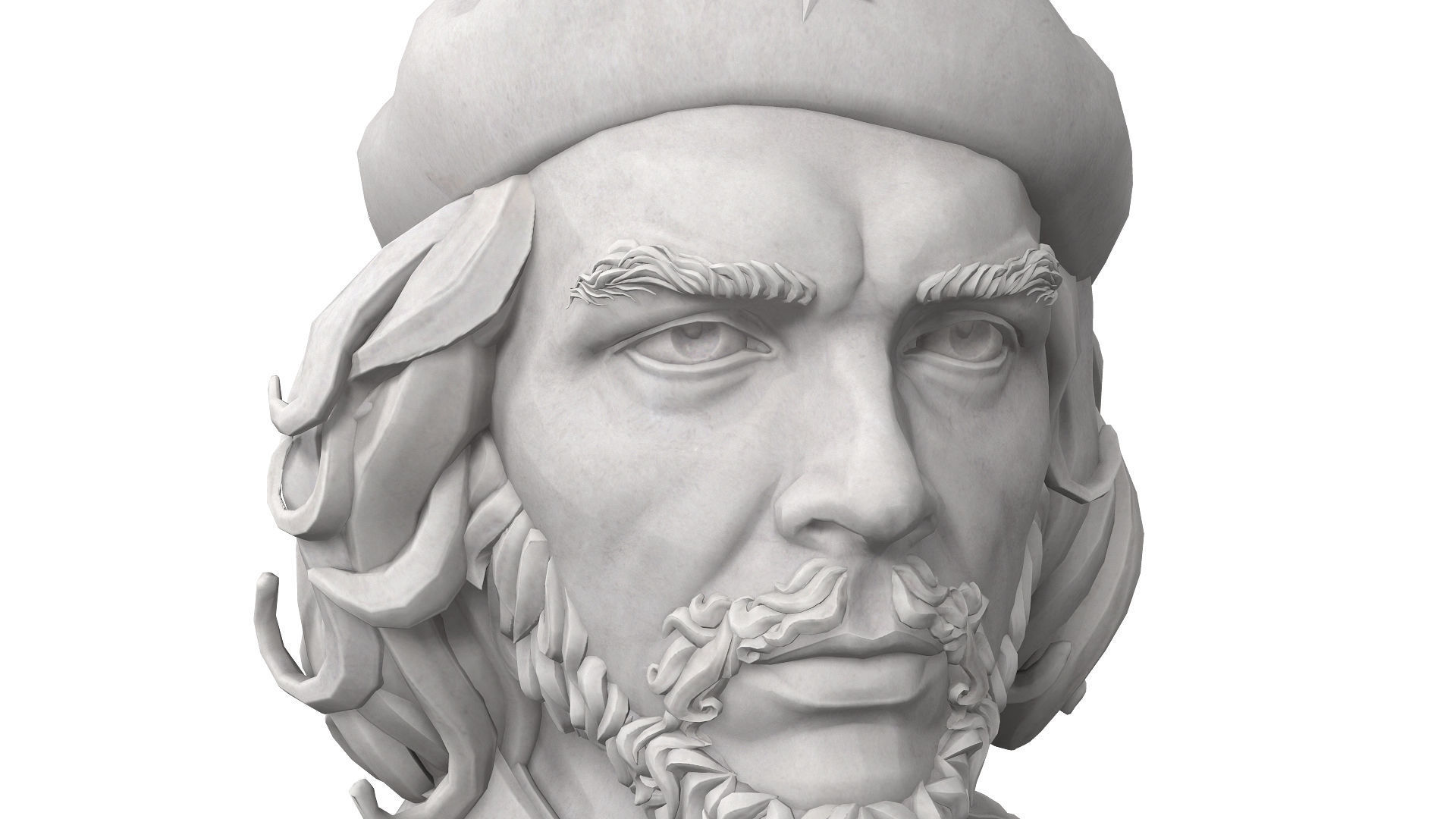 Che Guevara Low-poly 3D model_6