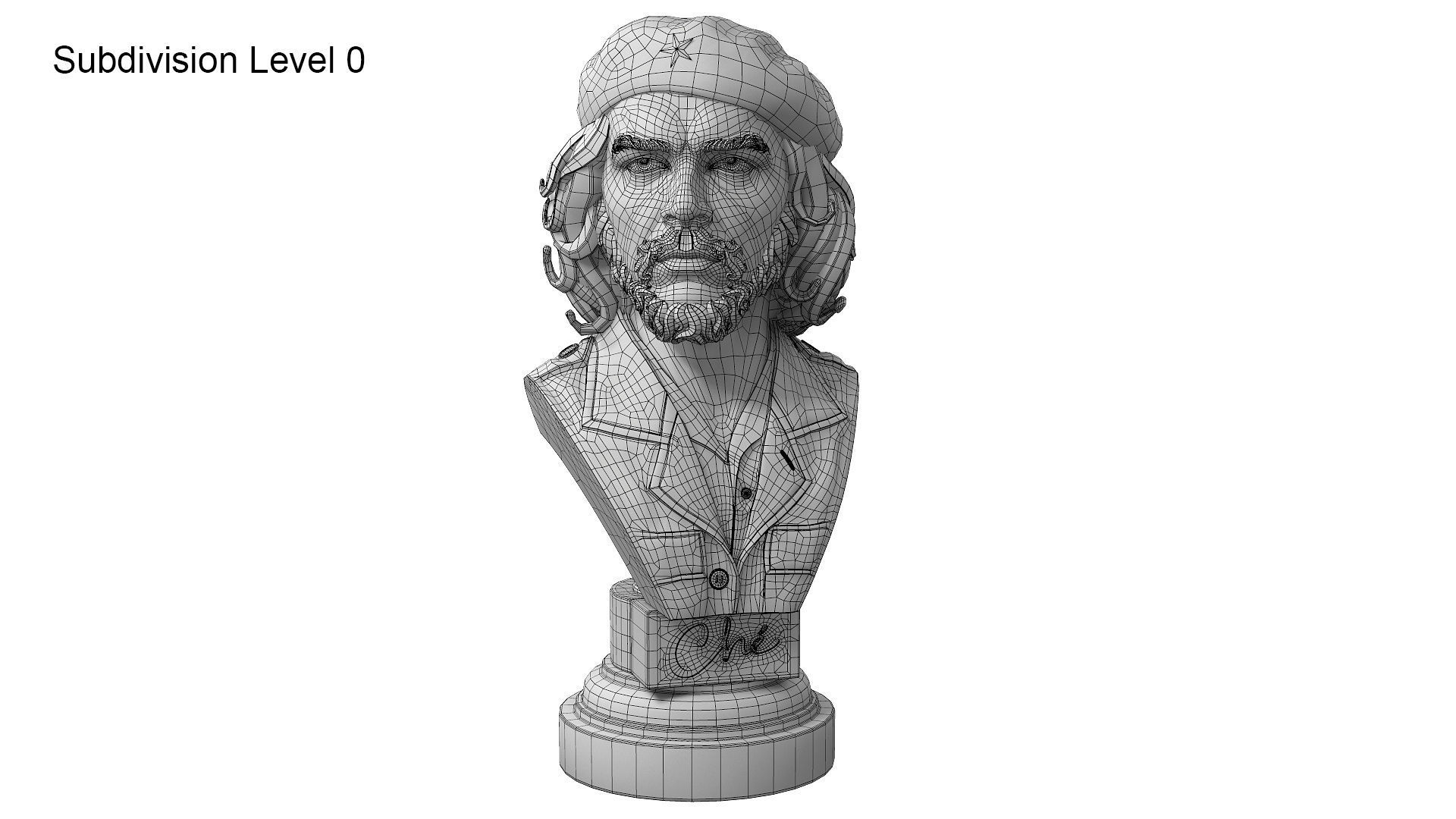 Che Guevara Low-poly 3D model_13