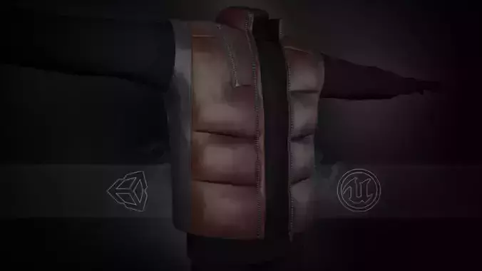 Black And Brown Puffer Vest