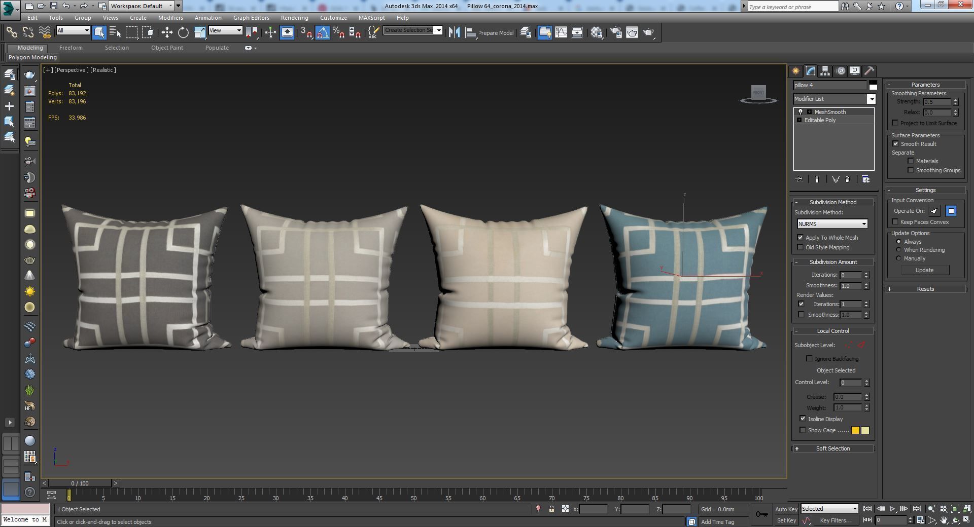 Decorative pillows   set 064 3D model_12
