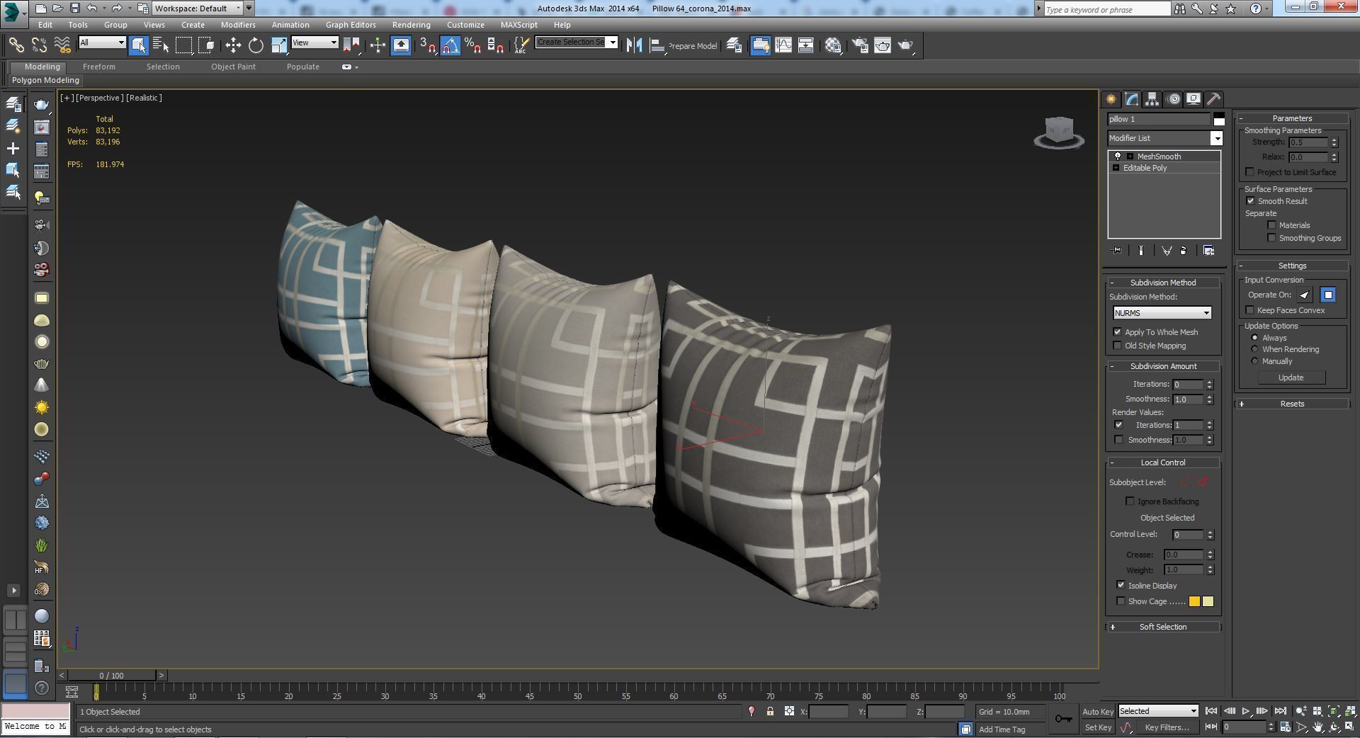 Decorative pillows   set 064 3D model_15