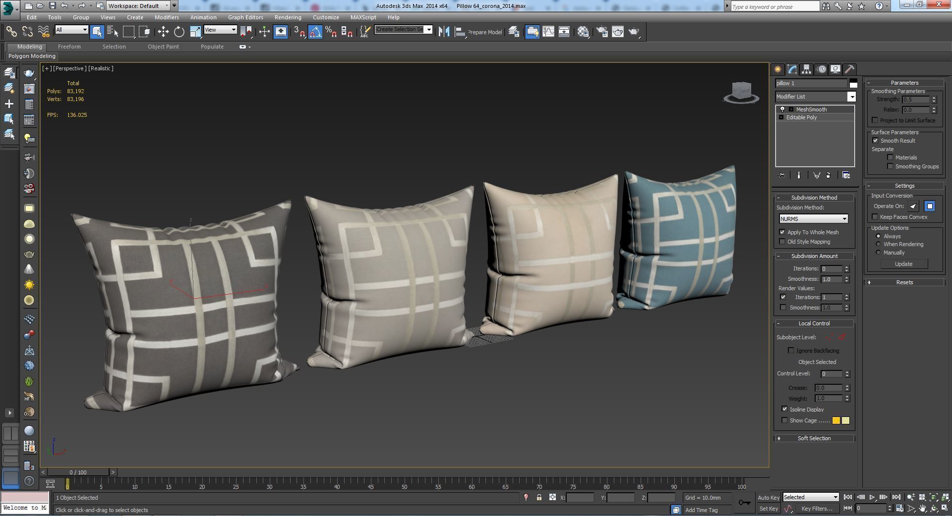 Decorative pillows   set 064 3D model_13