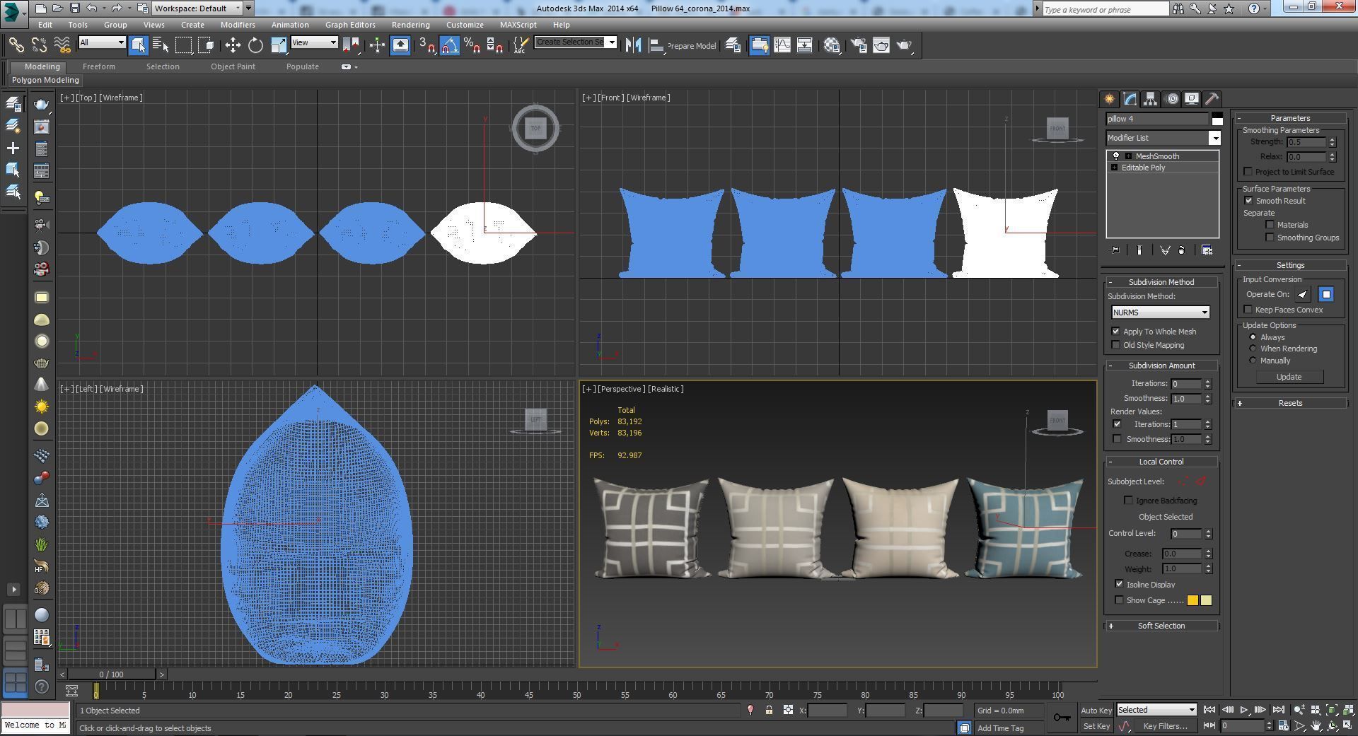 Decorative pillows   set 064 3D model_3