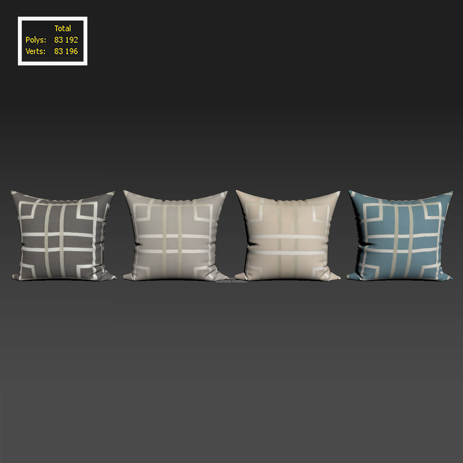 Decorative pillows   set 064 3D model_2