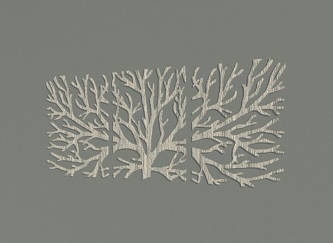 Realistic Wooden Wall Decor 3D model