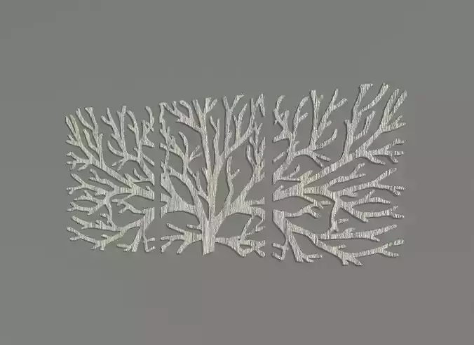 Realistic Wooden Wall Decor 3D model