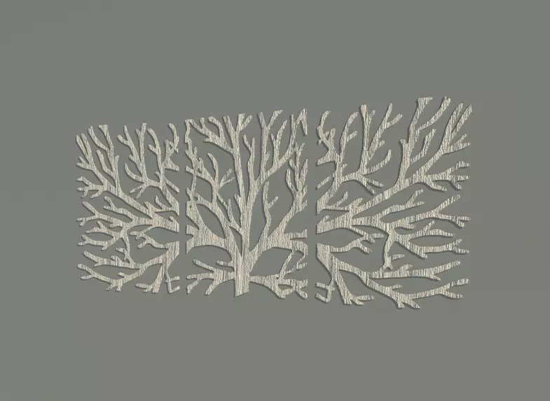 Realistic Wooden Wall Decor 3D model_0