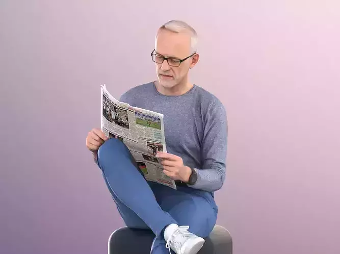 Jason 11322 - Best Ager Reading Newspaper Casual