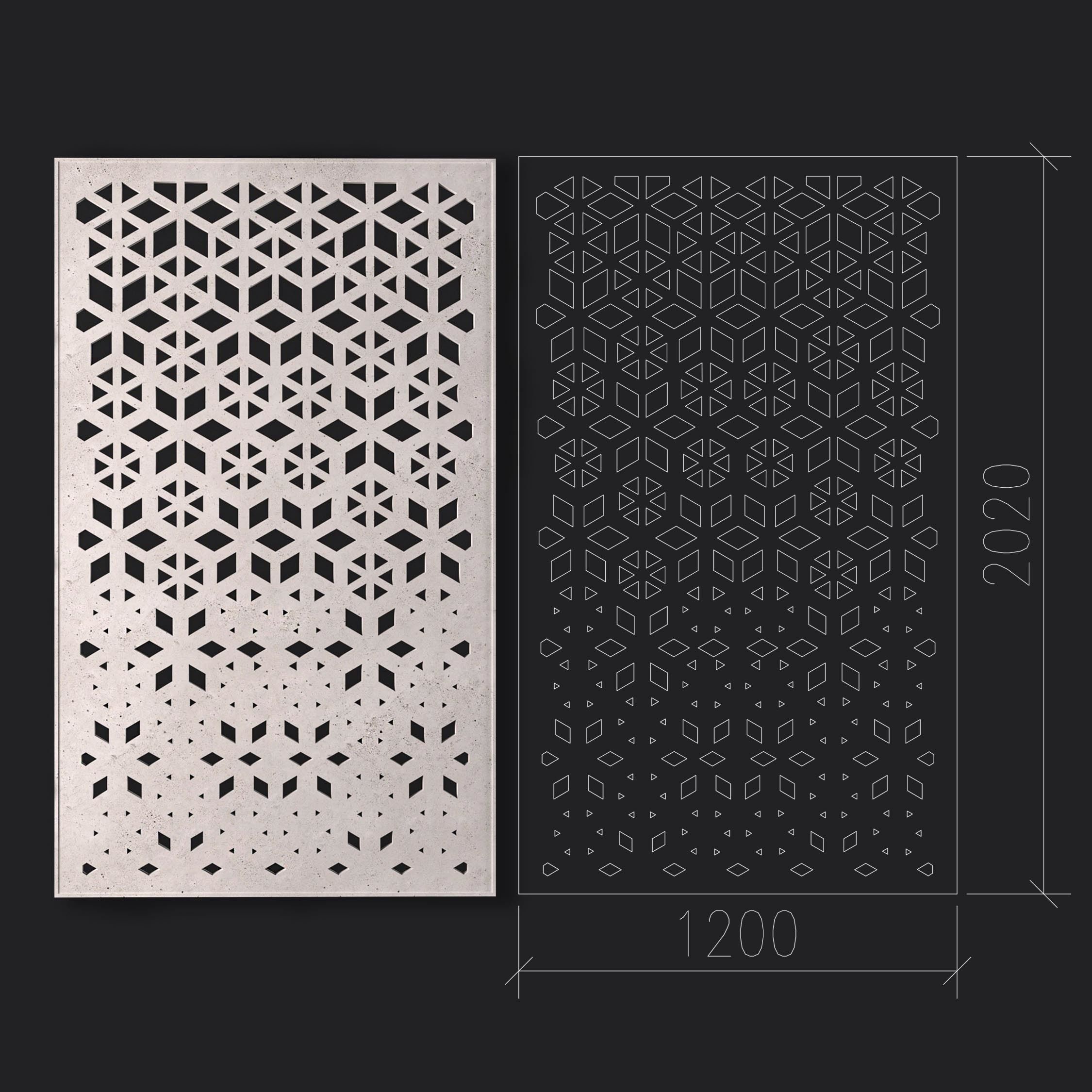 Decorative panel 3D model_2