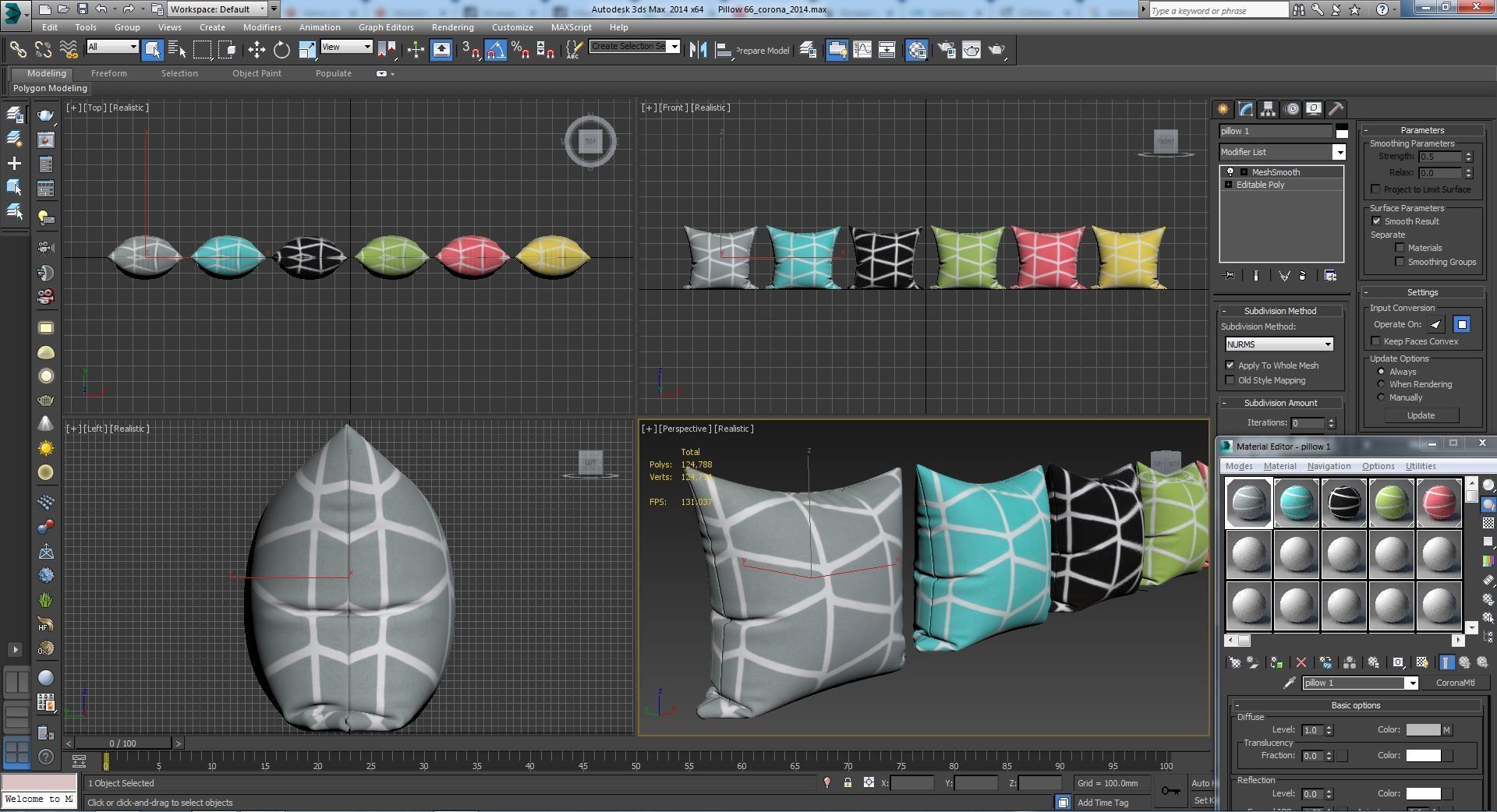 Decorative pillows set 066  3D model_11