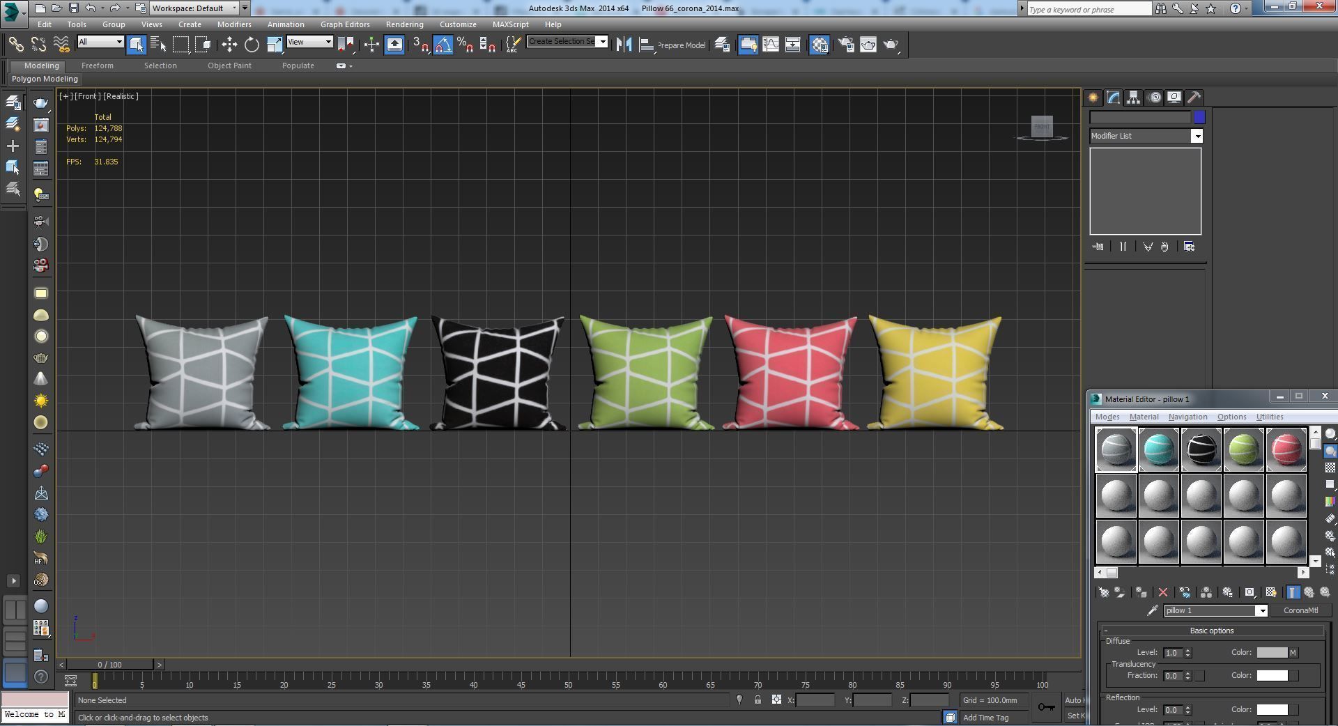 Decorative pillows set 066  3D model_13