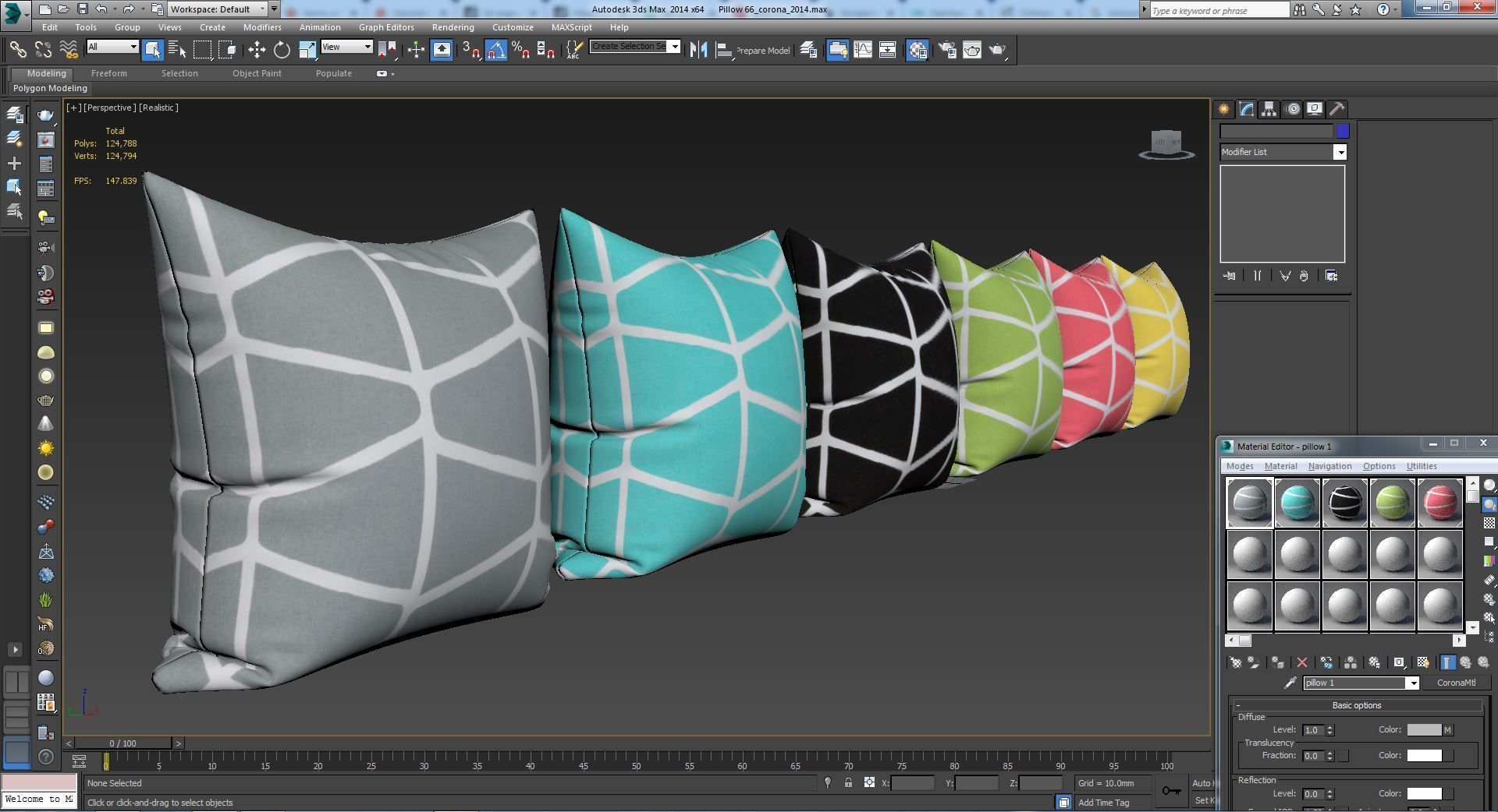 Decorative pillows set 066  3D model_16