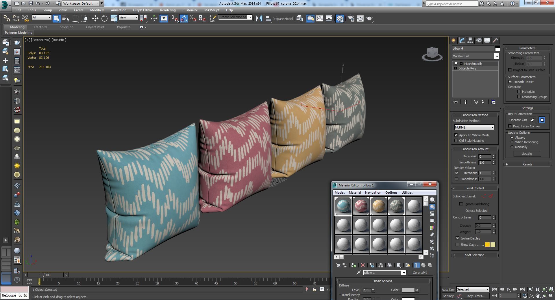 Decorative pillows set 067 3D model_12