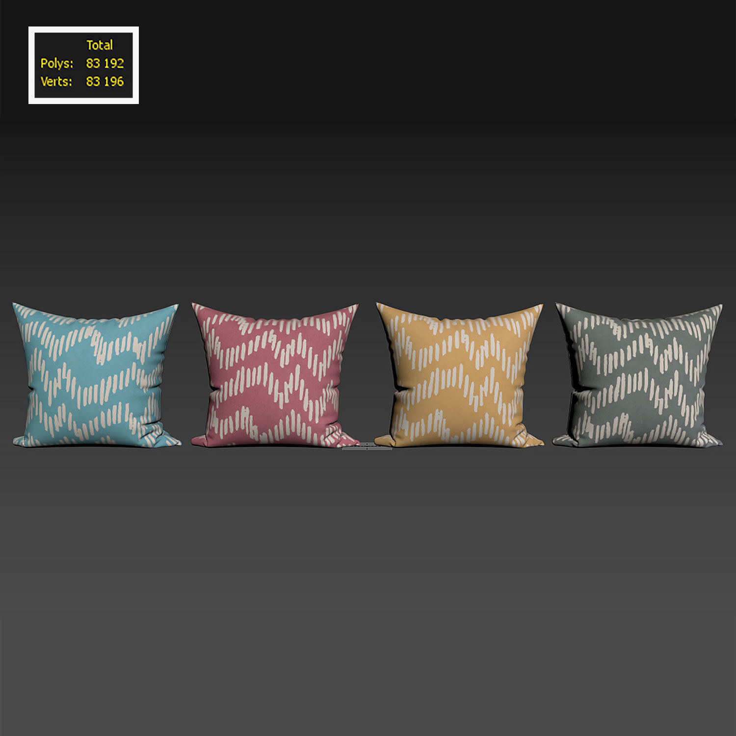 Decorative pillows set 067 3D model_2