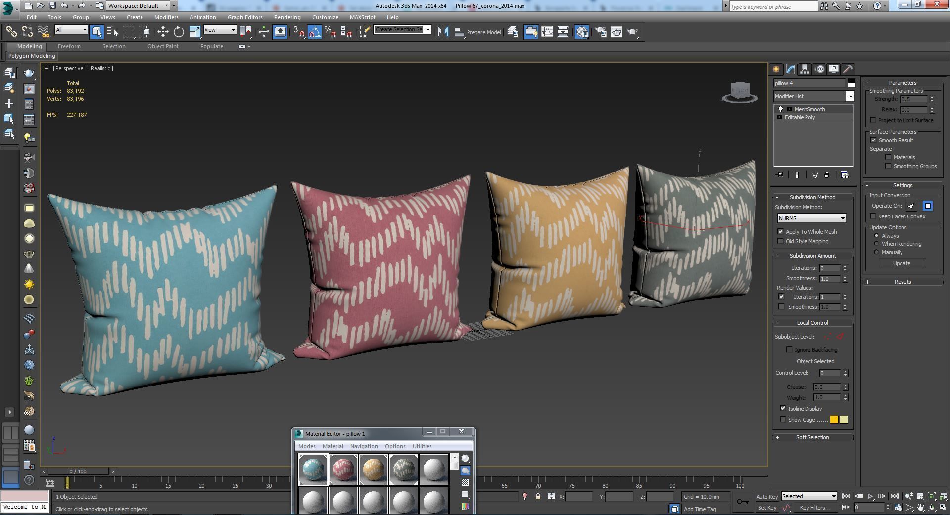 Decorative pillows set 067 3D model_11