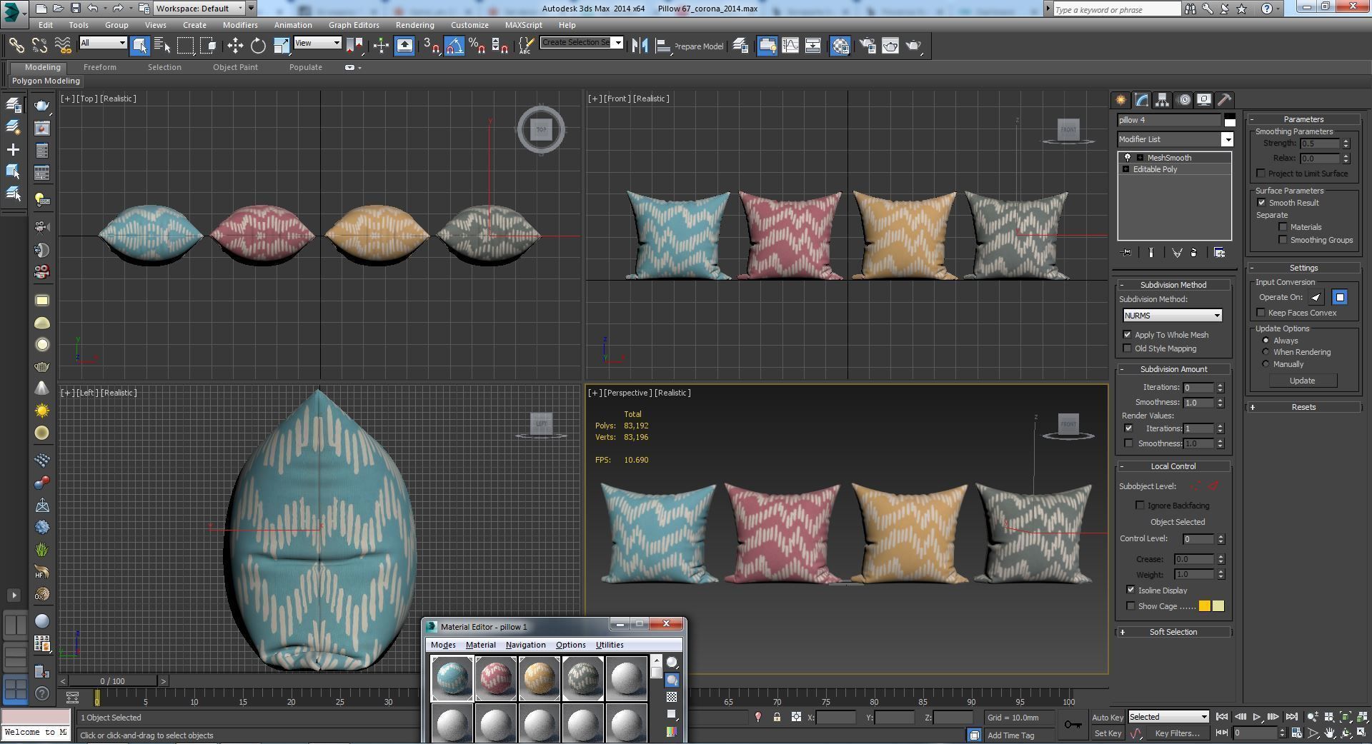Decorative pillows set 067 3D model_3