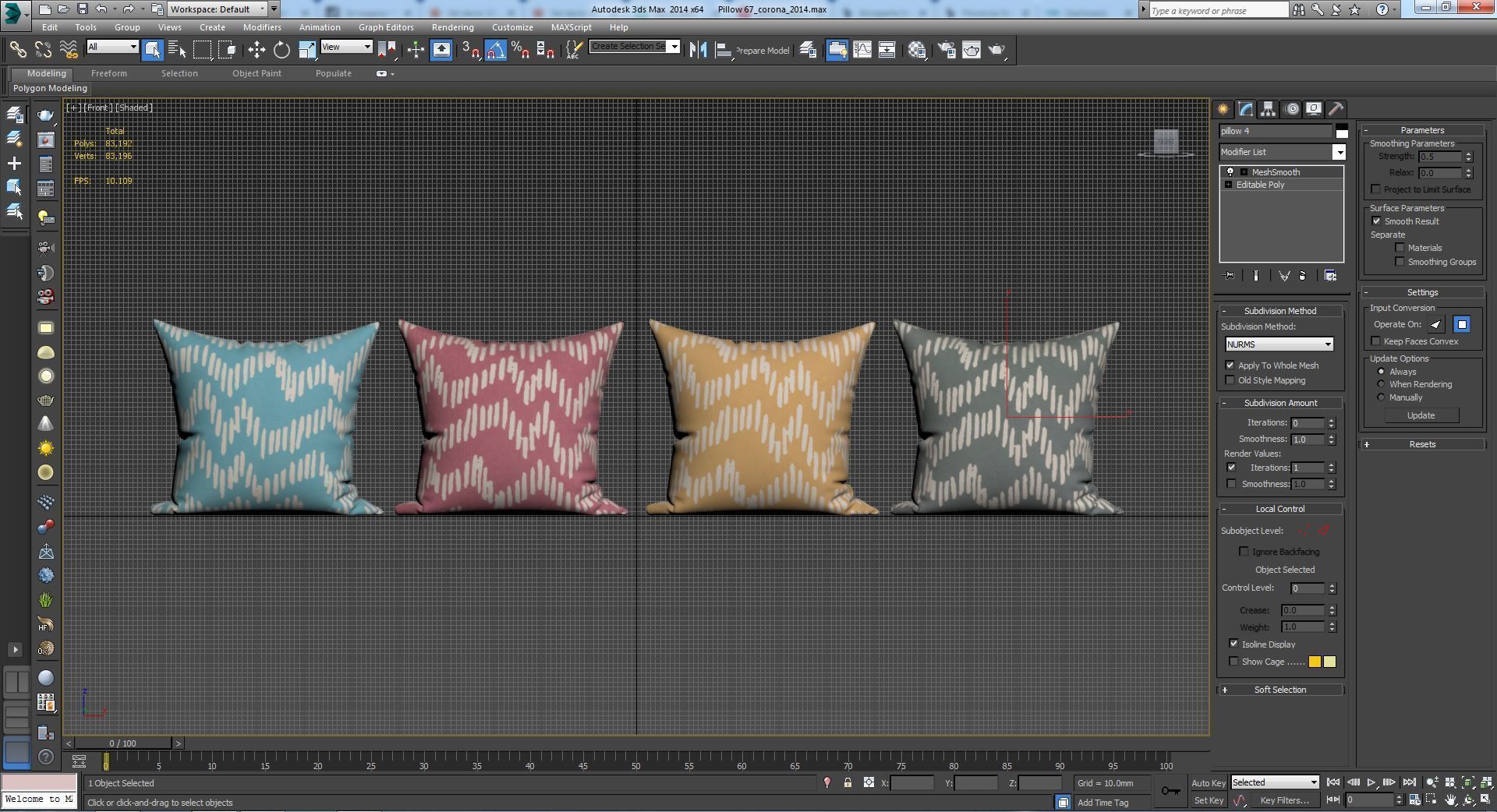 Decorative pillows set 067 3D model_9