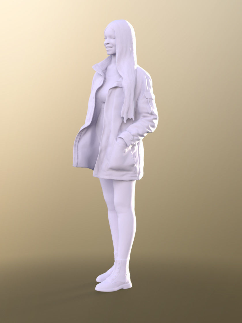 Micaela 11411 - Black Girl Teenager Outdoors Low-poly 3D model_4