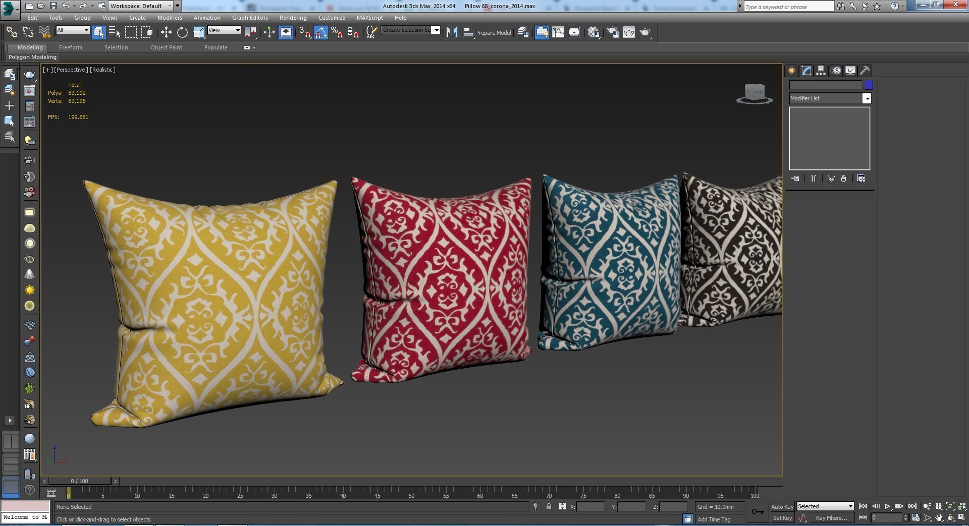 Decorative pillows set 068  3D model_14