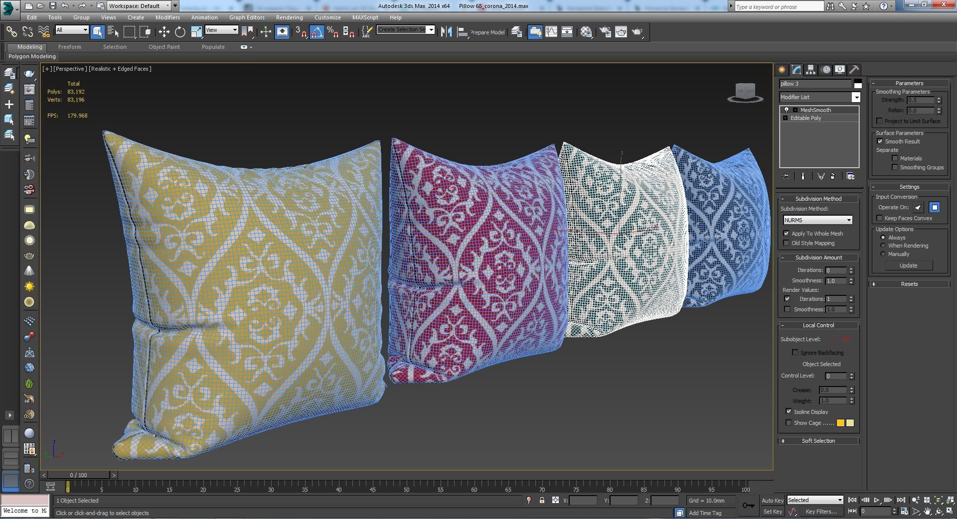 Decorative pillows set 068  3D model_15
