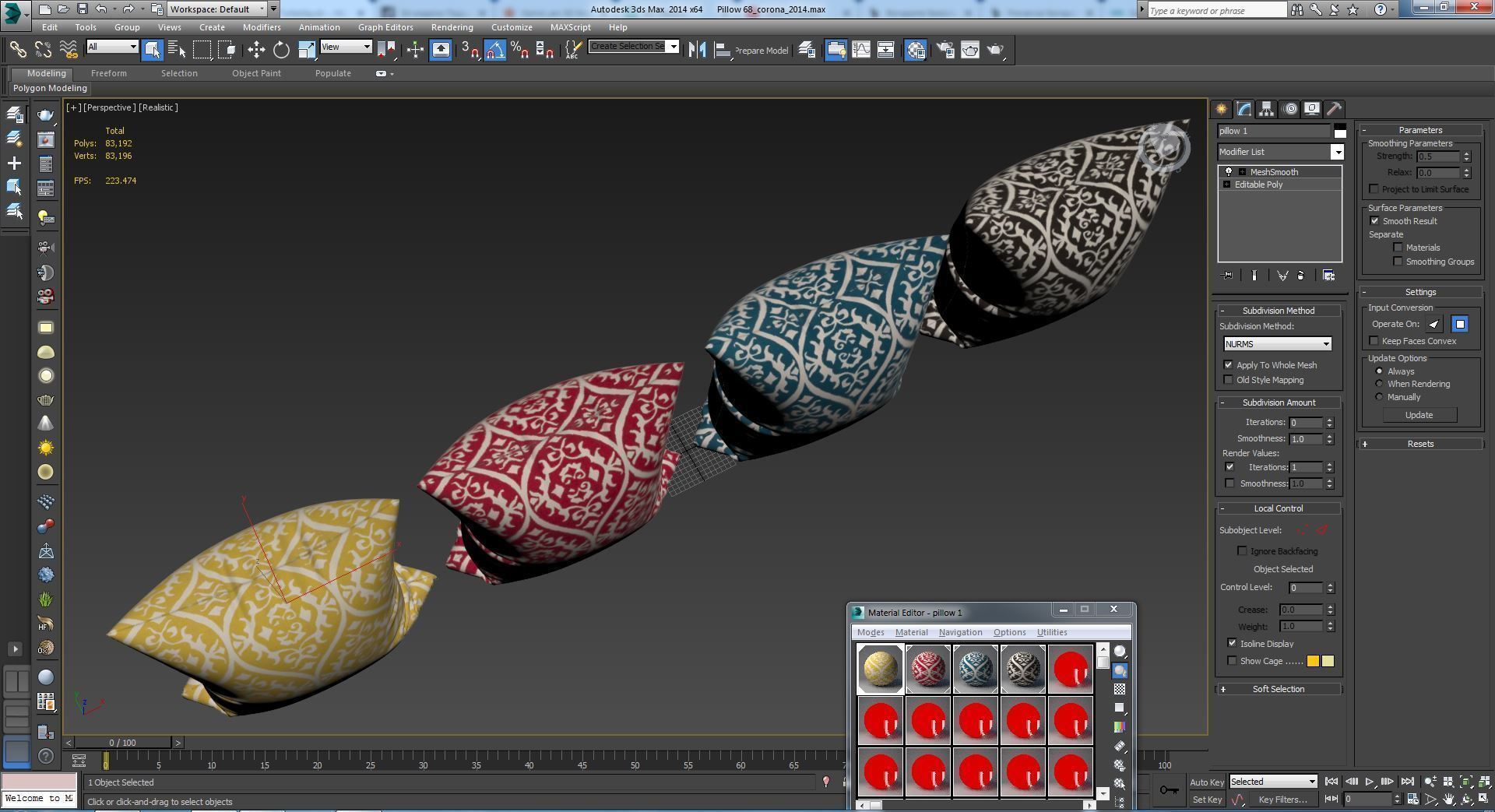 Decorative pillows set 068  3D model_11