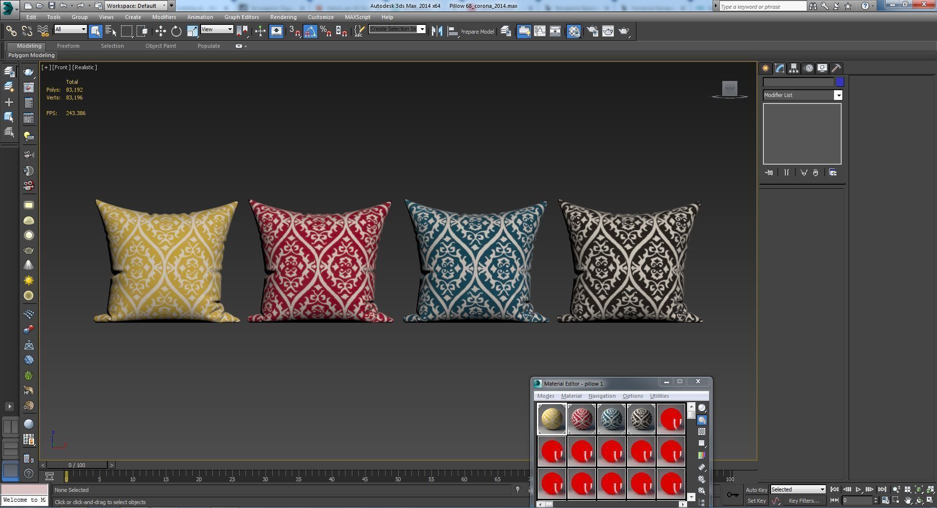 Decorative pillows set 068  3D model_12