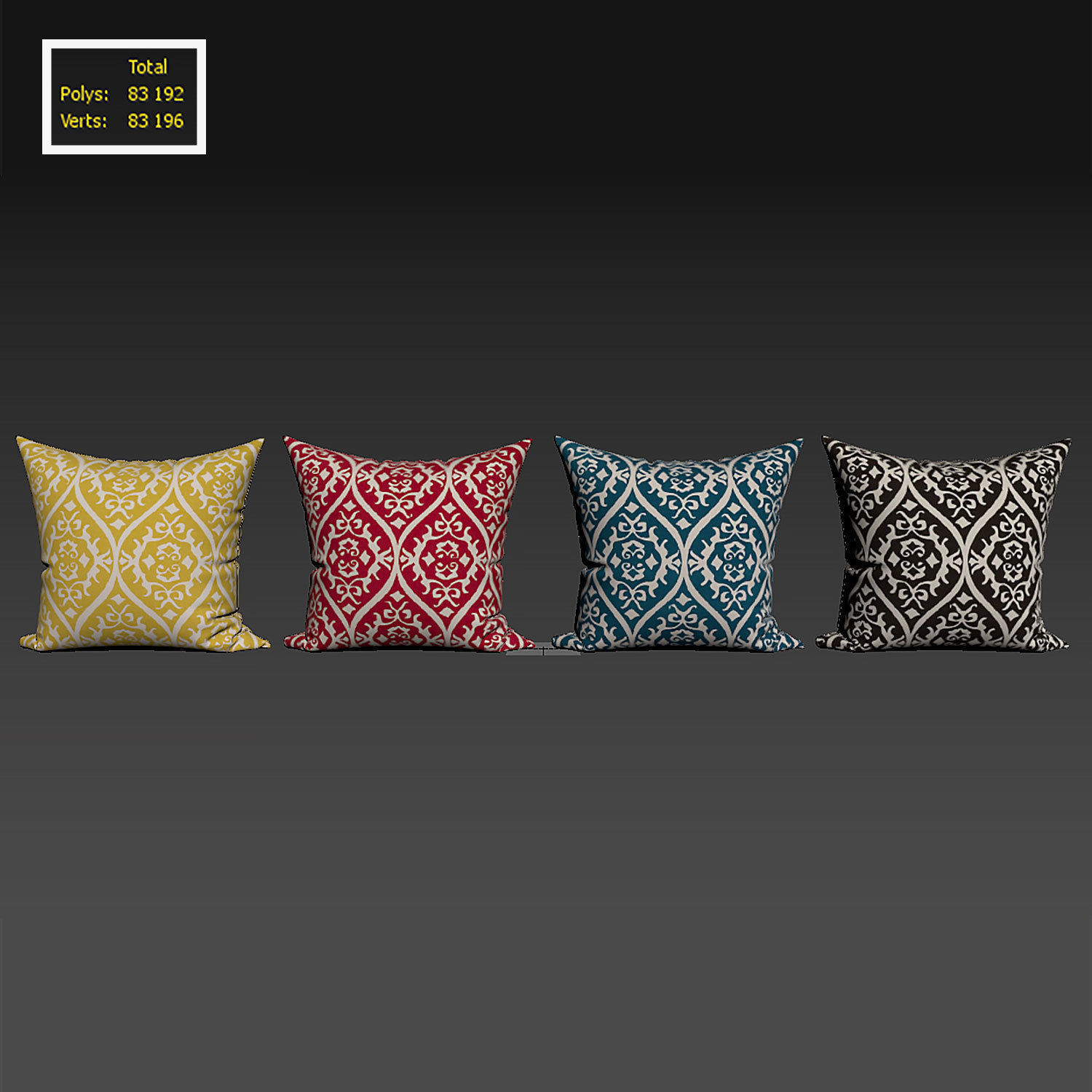 Decorative pillows set 068  3D model_2